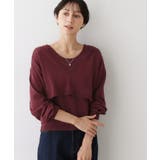 ボルドー(064) | ノースリーブインナー付きVネックショート丈ニット | Dessin
