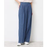 ブルー(092) | 【洗える】デニムワイドマリンパンツ | Dessin