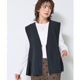 ネイビー(094) | 【セットアップ可/洗える】サイドスリットVネックジレ | Dessin