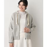 【洗える】コットンカシミヤブレンドフードジップカーディガン | Dessin | 詳細画像5