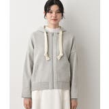 【洗える】コットンカシミヤブレンドフードジップカーディガン | Dessin | 詳細画像9