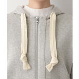 【洗える】コットンカシミヤブレンドフードジップカーディガン | Dessin | 詳細画像12