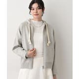 ライトグレー(011) | 【洗える】コットンカシミヤブレンドフードジップカーディガン | Dessin