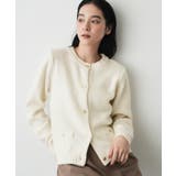 ホワイト(002) | ウールカシミヤカーディガン | Dessin