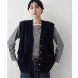 【洗える】Vネックシャギーベスト | Dessin | 詳細画像9 