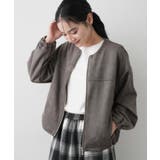 【セットアップ可・洗える】マシュマロスウェードジップブルゾン | Dessin | 詳細画像1