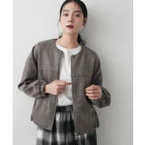 チャコールグレー(014) | 【セットアップ可・洗える】マシュマロスウェードジップブルゾン | Dessin