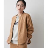 キャメルブラウン(041) | 【セットアップ可・洗える】マシュマロスウェードジップブルゾン | Dessin