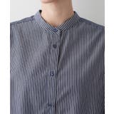 【洗える】ストライプギャザー袖ブラウス | Dessin | 詳細画像21 