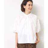 ホワイト(002) | 【洗える】バルーンスリーブバッグギャザーブラウス | Dessin