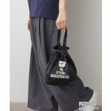 ブラック(019) | PEANUTSサテン巾着トートBAG | Dessin