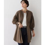 ブラウン(044) | 【洗える】ラグランスリーブチュニックシャツ | Dessin