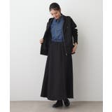 【ウエストゴム/洗える】ダンボールコットンフレアスカート | Dessin | 詳細画像3