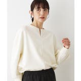 【セットアップ可/洗える】ドライタッチジョーゼットジップブラウス | Dessin | 詳細画像2 