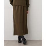 ブラウン(044) | 【セットアップ可/洗える】切り替えデザインサイドリブスカート | Dessin