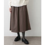 ブラウン(044) | 【ウエストゴム/洗える】起毛フレアシルエットパンツ | Dessin