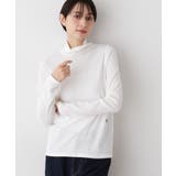 ホワイト(002) | 【吸湿発熱/抗菌防臭】ジンジャー混タートルネックプルオ－バー | Dessin