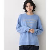 【洗える】ペイント風刺繍入り配色ラインニット | Dessin | 詳細画像9