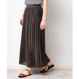 チャコールグレー(014) | 【ウエストゴム・洗える】シアーランダムプリーツスカート | Dessin