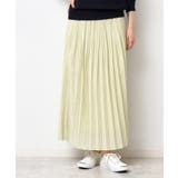 ライトイエロー(030) | 【ウエストゴム・洗える】シアーランダムプリーツスカート | Dessin