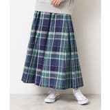 ブルー(292) | 【ウエストゴム・洗える】映えチェック柄スカート(XS~L) | Dessin