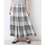 イエロー(232) | 【ウエストゴム・洗える】映えチェック柄スカート(XS~L) | Dessin