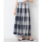 ネイビー(294) | 【ウエストゴム・洗える】映えチェック柄スカート(XS~L) | Dessin