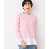 ピンク(071) | 【洗える】肩ボタンミックス糸ニット（S～L) | Dessin