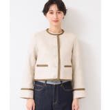 【セットアップ可能・洗える】配色クルーネック麻ジャケット | Dessin | 詳細画像9 