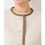 【セットアップ可能・洗える】配色クルーネック麻ジャケット | Dessin | 詳細画像12 