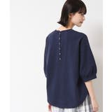 ネイビー(094) | 【360度可愛い・洗える】バックヘンリーカットソー（5分袖/XS～L） | Dessin