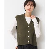 【洗える】パール調ボタン付きニットジレ | Dessin | 詳細画像2 