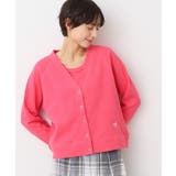 ピンク(073) | 【洗える】コットンジャージVネックカーディガン | Dessin