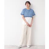 【洗える】シアーデニムショート丈ブラウス | Dessin | 詳細画像3 