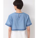 【洗える】シアーデニムショート丈ブラウス | Dessin | 詳細画像11 