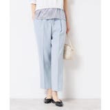 サックスブルー(090) | 【ウエストゴム・洗える】センターライン入りテーパードパンツ（XS～L） | Dessin