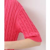 【洗える】半袖ケーブルニットコットンカーディガン | Dessin | 詳細画像17 