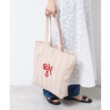 ピンク(371) | ストライプロゴ刺繍トート | Dessin