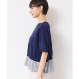 【洗える】シャツレイヤード風五分袖ニット | Dessin | 詳細画像10 