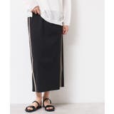 ブラック(519) | 【撥水・洗える】サイドジップ付きIラインスカート | Dessin