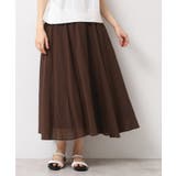 キャメルブラウン(041) | 【ウエストゴム・洗える】コットンフレアースカート | Dessin