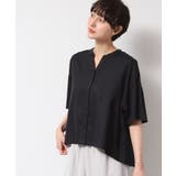 【二の腕カバー・洗える】リネンブレンド袖切り替えブラウス | Dessin | 詳細画像2 
