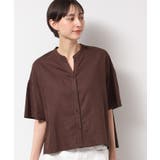 【二の腕カバー・洗える】リネンブレンド袖切り替えブラウス | Dessin | 詳細画像10 