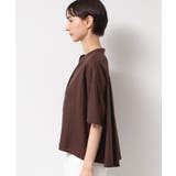 【二の腕カバー・洗える】リネンブレンド袖切り替えブラウス | Dessin | 詳細画像14 