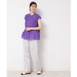 【洗える】シャーリングペプラムブラウス | Dessin | 詳細画像11 