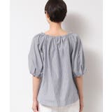 【洗える】バッグギャザー入り五分袖ボリュームブラウス | Dessin | 詳細画像24 