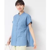 【洗える】リネンブレンドデニムフリルシャツ | Dessin | 詳細画像10 