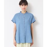 【洗える】リネンブレンドデニムフリルシャツ | Dessin | 詳細画像13 