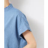 【洗える】リネンブレンドデニムフリルシャツ | Dessin | 詳細画像17 