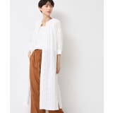 ホワイト(002) | 【洗える／五分袖】ジャガードワンピース | Dessin